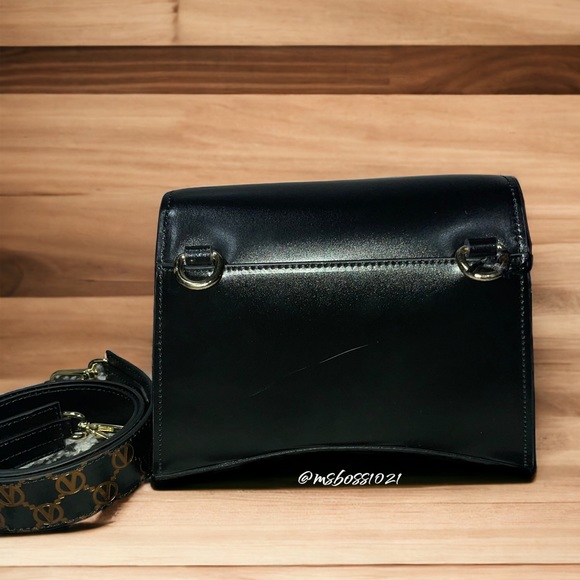VALENTINO by Mario Valentino Italy Leather Honey Forever Crossbody in Black NWT - Picture 6 of 13